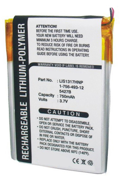Sony 1-756-493-12 / LIS1317HNP / 5427B accu (750 mAh, 123accu huismerk)  ASO00244 - 1