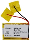 Sony 381424 accu (110 mAh, 123accu huismerk) ASO00471 - 1