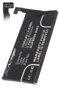 Sony AGPB009-A003 accu (1250 mAh, 123accu huismerk)  ASO00082