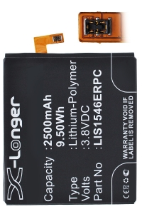 Sony LIS1546ERPC accu (2500 mAh, 123accu huismerk)  ASO00434