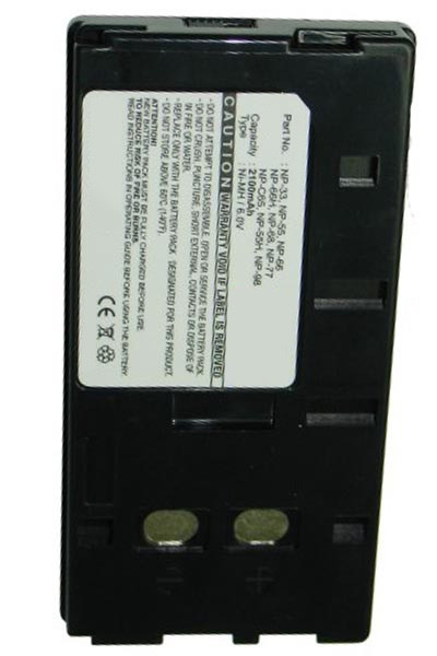 Sony NP-66H / NP-55 / NP-33 accu (6 V, 2100 mAh, 123accu huismerk)  ASO00065 - 1