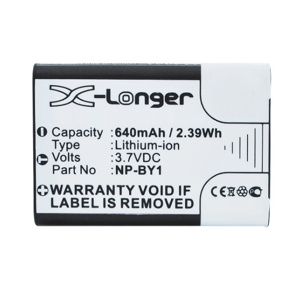Sony NP-BY1 accu (3.7 V, 640 mAh, 123accu huismerk) ASO00452 - 2