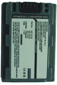 Sony NP-FP50 / NP-FP30 / NP-FP70 accu (7.4 V, 750 mAh, 123accu huismerk) ASO00406