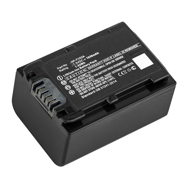 Sony NP-FV50A accu (1030 mAh, 123accu huismerk)  ASO00988 - 1