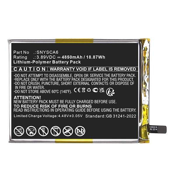 Sony SNYSCA6 / SNYSDU6 accu (3.89 V, 4850 mAh, 123accu huismerk) ASO01220 - 1