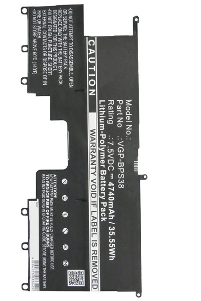 Sony VGP-BPS38 / VGP-BPSE38 accu (7.5 V, 4740 mAh, 123accu huismerk)  ASO00468 - 1