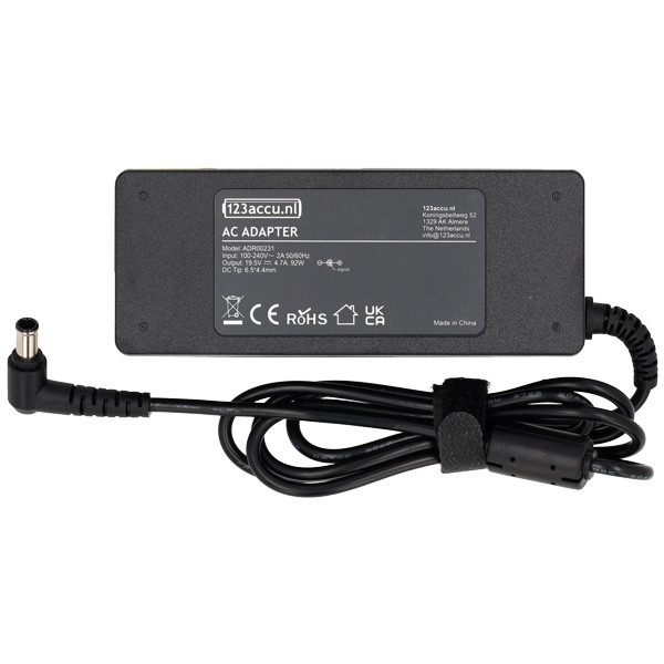 Sony adapter (19.5 V, 92 W, 4.7 A, 6.5 x 4.4 plugmaat, 123accu huismerk) ASO00276 - 3