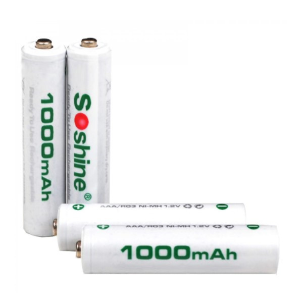 Soshine Oplaadbare AAA / HR03 Ni-Mh Batterijen (4 stuks, 1000 mAh)  ASO00250 - 1