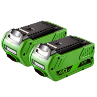 Starterkit: 2x GreenWorks G40B4 / G-MAX 40V accu's (40 V, 3.0 Ah, 123accu huismerk)  AGR00180
