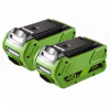 Starterkit: 2x GreenWorks G40B6 / G-MAX 40V accu's (40 V, 5.0 Ah, 123accu huismerk)