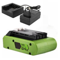 Starterkit: GreenWorks G24B2 / 24V Max accu + lader (24 V, 2.0 Ah, 123accu huismerk)  AGR00170