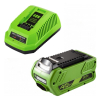 Starterkit: GreenWorks G40B2 / G-MAX 40V accu + lader (40 V, 2.0 Ah, 123accu huismerk) AGR00188 - 1