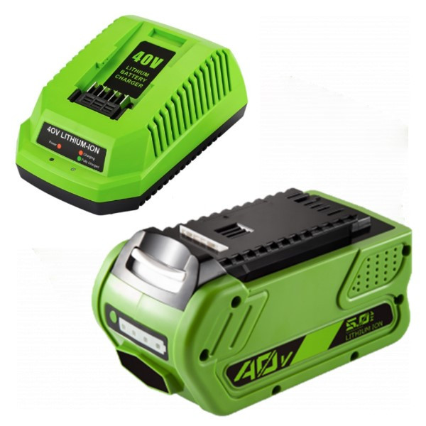 Starterkit: GreenWorks G40B6 / G-MAX 40V accu + lader (40 V, 5.0 Ah, 123accu huismerk)  AGR00169 - 1