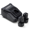 Starterset: 2x Bosch GBA 12V accu's + Lader (10.8V-12V, 1.5 Ah, 123accu huismerk) ABO00419 - 1