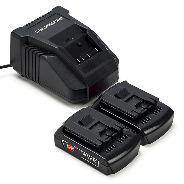 Starterset: 2x Bosch GBA 18V / 1600Z00035 accu's + lader (18 V, 1.5 Ah, 123accu huismerk)  ABO00440 - 1