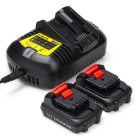 Starterset: 2x DeWalt DCB127-XJ / 12V XR accu's + lader (12 V, 1.5 Ah, 123accu huismerk)  ADE01225