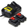 Starterset: 2x DeWalt DCB127-XJ / 12V XR accu's + lader (12 V, 1.5 Ah, 123accu huismerk)