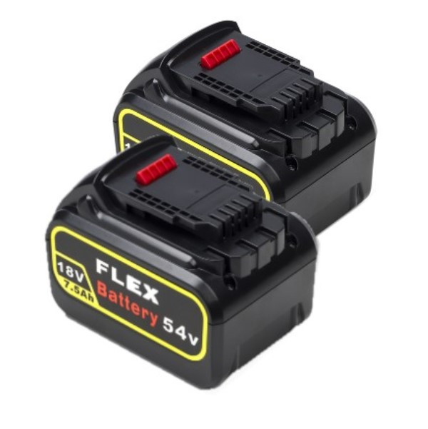 Starterset: 2x DeWalt DCB546-XJ / XR FlexVolt accu's (18V / 54V, 7.5 Ah, 123accu huismerk)  ADE01303 - 1