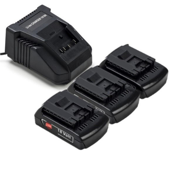 Starterset: 3x Bosch GBA 18V / 1600Z00035 accu's + lader (18 V, 1.5 Ah, 123accu huismerk) ABO00435 - 1