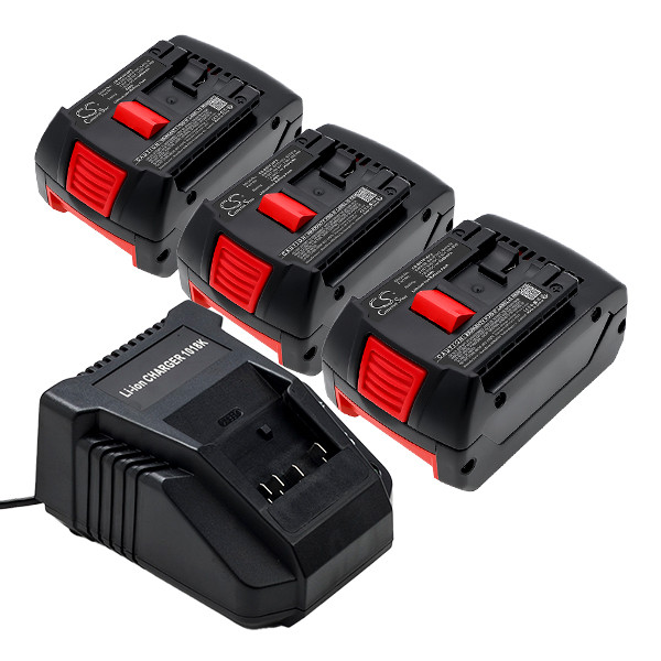 Starterset: 3x Bosch GBA 18V / 1600Z00037 accu's + lader (18 V, 3.0 Ah, 123accu huismerk) ABO00494 - 1