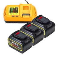 Starterset: 3x DeWalt DCB546-XJ / XR FlexVolt accu's + lader (18V / 54V, 6.0Ah, 123accu huismerk)  ADE01295