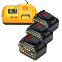 Starterset: 3x DeWalt DCB546-XJ / XR FlexVolt accu's + lader (18V / 54V, 7.5 Ah, 123accu huismerk)  ADE01284