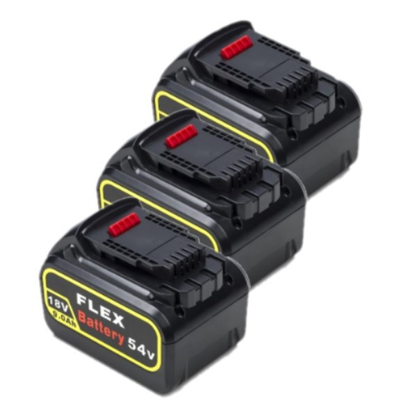 Starterset: 3x DeWalt DCB547-XJ / XR FlexVolt accu's (18V / 54V, 9.0Ah, 123accu huismerk)  ADE01274 - 1