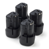 Starterset: 4x Bosch GBA 12V accu's (10.8V-12V, 3.0 Ah, 123accu huismerk)