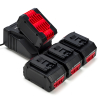 Starterset: 4x Bosch ProCORE 18 V accu's + lader (18 V, 8.0 Ah, 123accu huismerk)