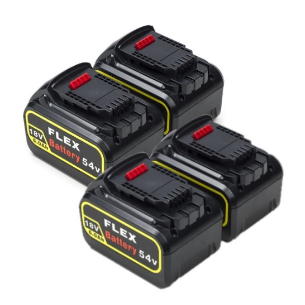 Starterset: 4x DeWalt DCB546-XJ / XR FlexVolt accu's (18V / 54V, 6.0Ah, 123accu huismerk)  ADE01278 - 1