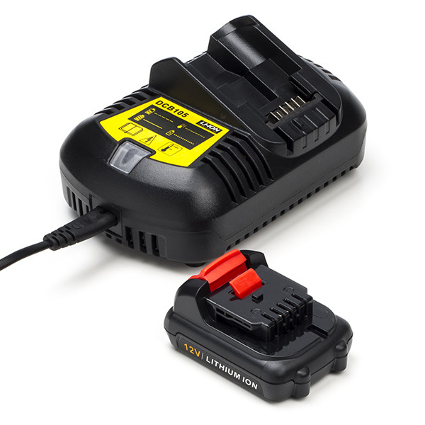 Starterset: DeWalt DCB127-XJ / 12V XR accu + lader (12 V, 1.5 Ah, 123accu huismerk)  ADE01230 - 1