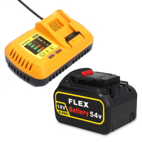 Starterset: DeWalt DCB546-XJ / XR FlexVolt accu + lader (18V / 54V, 6.0Ah, 123accu huismerk) ADE01268