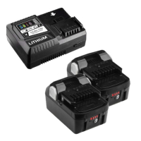 Startset: 2 stuks: Hitachi - Hikoki BSL1850 / BSL1850MA accu's + lader (18 V, 6.0 Ah, Li-ion, 123accu's huismerk) AHI00309