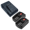 Startset: 2 stuks Bosch Power For All 18V | PBA 18V | 1600A005B0 accu's + lader (18 V, 2.0 Ah, 123accu huismerk) ABO00607 - 1