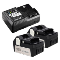 Startset: 2 stuks Hitachi - Hikoki BSL1840 / BSL1840C accu's + lader (18 V, 4.0 Ah, Li-ion, 123accu huismerk) AHI00301