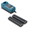 Startset: 2 stuks Makita 9000 / 9001 / 9002 / 9033 / 9034 accu's + lader (9.6 V, 3.0 Ah, 123accu huismerk) AMA00585 - 1