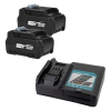 Startset: 2 stuks Makita BL4020 XGT / 40V Max / 191L29-0 accu's + oplader (40 V, 1.5 Ah, 123accu huismerk) AMA00879 - 1