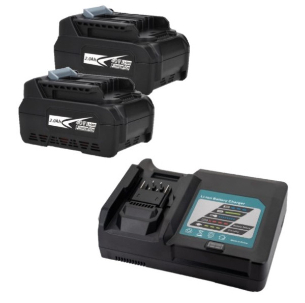 Startset: 2 stuks Makita BL4020 XGT / 40V Max / 191L29-0 accu's + oplader (40 V, 2.0 Ah, 123accu huismerk) AMA00882 - 1