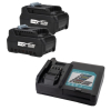 Startset: 2 stuks Makita BL4020 XGT / 40V Max / 191L29-0 accu's + oplader (40 V, 2.0 Ah, 123accu huismerk) AMA00882 - 1