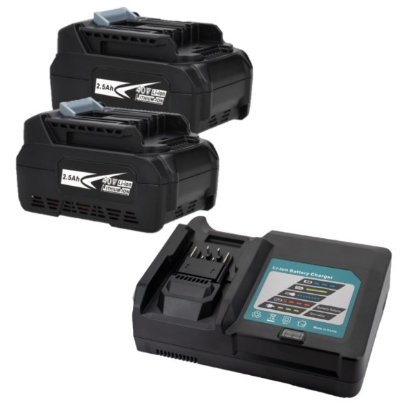 Startset: 2 stuks Makita BL4025 XGT / 40V Max / 191B36-3 accu's + oplader (40 V, 2.5 Ah, 123accu huismerk) AMA00885 - 1