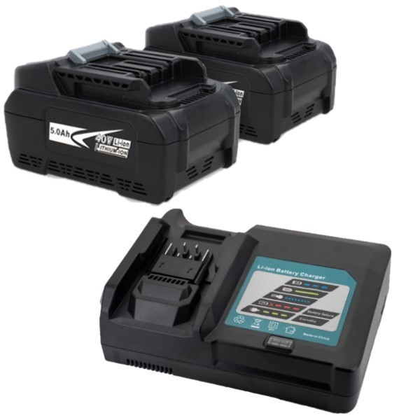 Startset: 2 stuks Makita BL4050F XGT / 40V Max / 191L47-8 accu's + oplader (40 V, 5.0 Ah, 123accu huismerk) AMA00891 - 1