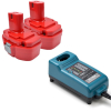 Startset: 2 stuks Makita PA18 / 1822 / 1823 / 1834 / 1835 accu's + lader (18 V, 3.0 Ah, 123accu huismerk) AMA00625 - 1