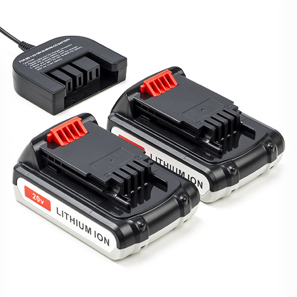 Startset: 2x Black+Decker BL1518-XJ / BL1518 accu's + lader (20 V, 2.0 Ah, 123accu huismerk)  ABL00448 - 1