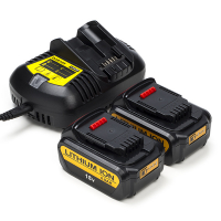 Startset: 2x DeWalt DCB182 XR Li-ion accu's + lader (18 V, 4.0 Ah, 123accu huismerk)  ADE01210