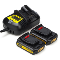 Startset: 2x DeWalt DCB183 XR Li-ion accu's + lader (18 V, 1.5 Ah, 123accu huismerk)  ADE01151