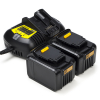 Startset: 2x DeWalt DCB184 XR Li-ion accu's + lader (18 V, 6.0 Ah, 123accu huismerk)