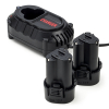 Startset: 2x Makita BL1013 / 196066-7 accu's + lader (10.8 V, 2.5 Ah, 123accu huismerk)