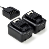 Startset: 2x Makita BL1041B CXT / 197406-2 accu's + lader (12 V, 4.0 Ah, 123accu huismerk)
