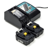 Startset: 2x Makita BL1415N / 14.4V LXT accu's + lader (14.4 V, 2.0 Ah, 123accu huismerk)