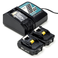 Startset: 2x Makita BL1815N / 18V LXT accu's + lader (18 V, 1.5 Ah, 123accu huismerk)  AMA00718